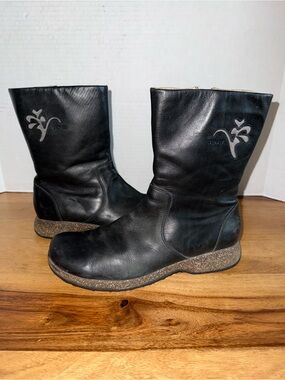 Teva Ventura Black Leather Mid Calf Boots